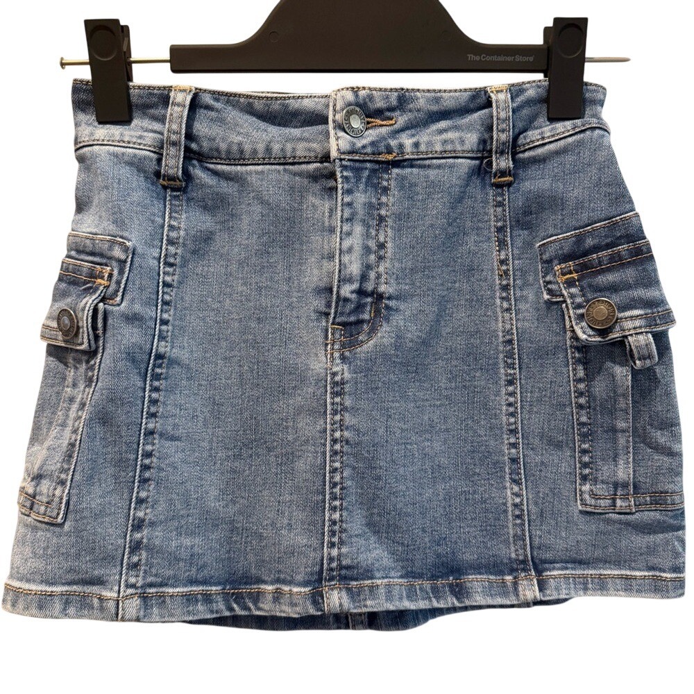 Katie J NYC Harley Cargo Jean Skirt‎ XL 14 Denim Tween Mini
